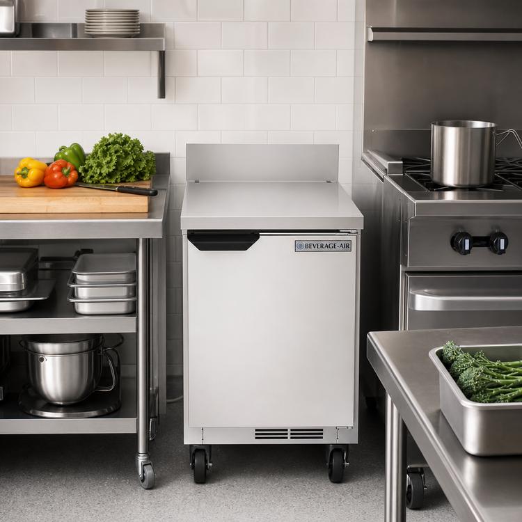 Product image #3 for Beverage-Air WTR20HC Shallow Depth Solid Door Worktop Refrigerator, 20 Inch, 1 Section