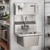 Thumbnail image #2 for Eagle Group HSA-10-FDPS Wall-Mount 304 Stainless Steel Hand Sink with Towel and Soap Dispensers, Skirt, Gooseneck Faucet, and Basket Drain