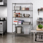 Thumbnail image #2 for Quantum WR63-1448S 4-Shelf Wire Shelving Starter Unit, 48"W x 14"D x 63"H, 304 Stainless Steel