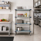 Thumbnail image #2 for Metro MetroMax 4 AX316G4 Blue Polymer Add-On Shelving Unit, 24W x 18D x 74H, 4 Louvered Shelves