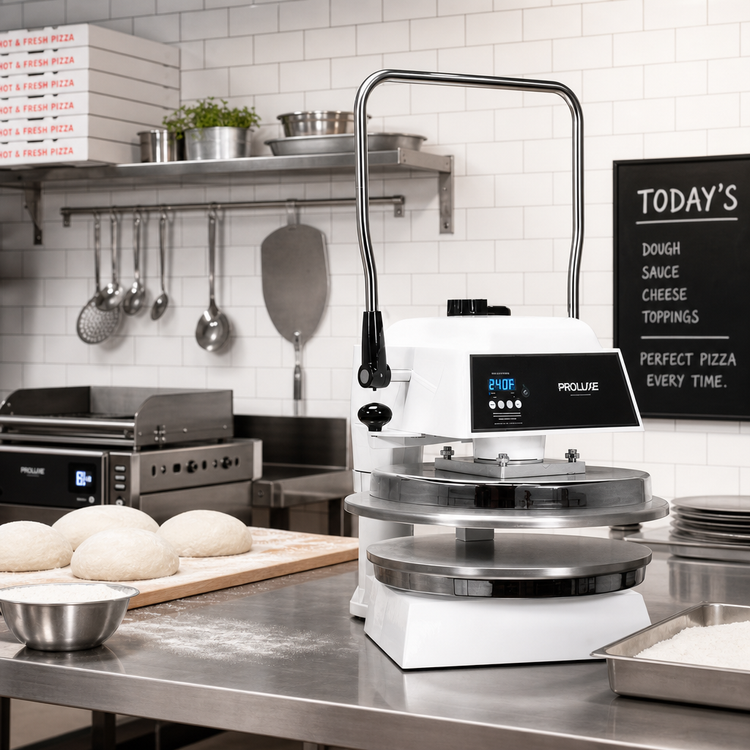 Product image #2 for Endurance X2 Countertop Manual Pizza Dough Press with Heated Platens, Up to 18-Inch Diameter