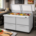Thumbnail image #2 for Turbo Air PRO Series 2-Section Mega Top Sandwich/Salad Prep Table with Glass Lid, 4 Drawers, 24-Pan Capacity