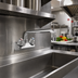 Thumbnail image #2 for Steel Works Stainless Wall-Mount Commercial Faucet with 12-Inch Swing/Swivel Spout, 4-Inch Centers