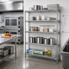 Thumbnail image #2 for Eagle Group EagleGard A5-86-1860E 5-Tier Add-On Wire Shelving Unit, 60"W x 18"D x 86"H, Blue-Green Hybrid Epoxy