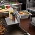 Thumbnail image #2 for BK Resources GrillCook Pro Universal Stainless Steel Upright Prep Shelf Stand with 12-Inch Shelf and 1/6 Pan Holder