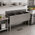 Thumbnail image #2 for Top Shelf TSF Series Extra-Capacity Three-Compartment Underbar Sink Unit, 54 Inch W x 24 Inch D, Stainless Steel