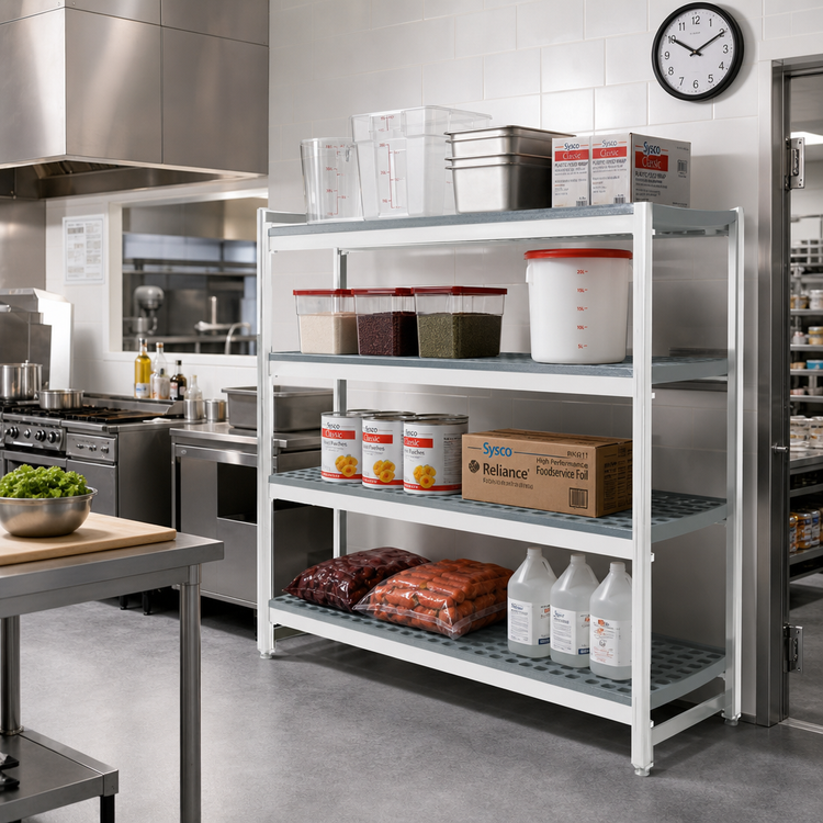 Product image #2 for Fermostock 4-Tier Modular Polymer Shelving Unit Expansion Kit, 68W x 22D x 71H