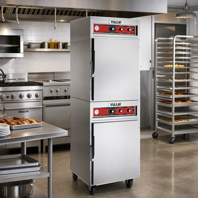 Product image #2 for Vulcan VRH88 Double-Deck Mobile Cook and Hold Oven, 2 Compartments, Mechanical Controls