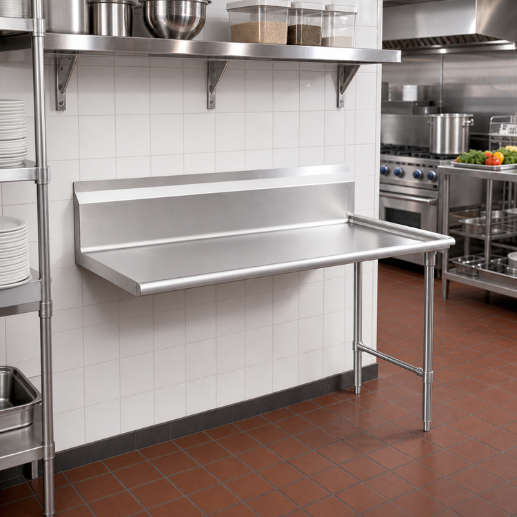Product image #2 for 60-Inch Right-Side Straight Clean Dish Table, 304 Stainless Steel