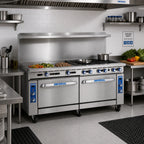 Thumbnail image #2 for Imperial (Middleby) Pro Series IR-2-G60-C-XB 72-Inch Gas Combination Range with 2 Open Burners, 60-Inch Griddle, Convection Oven & Cabinet Base