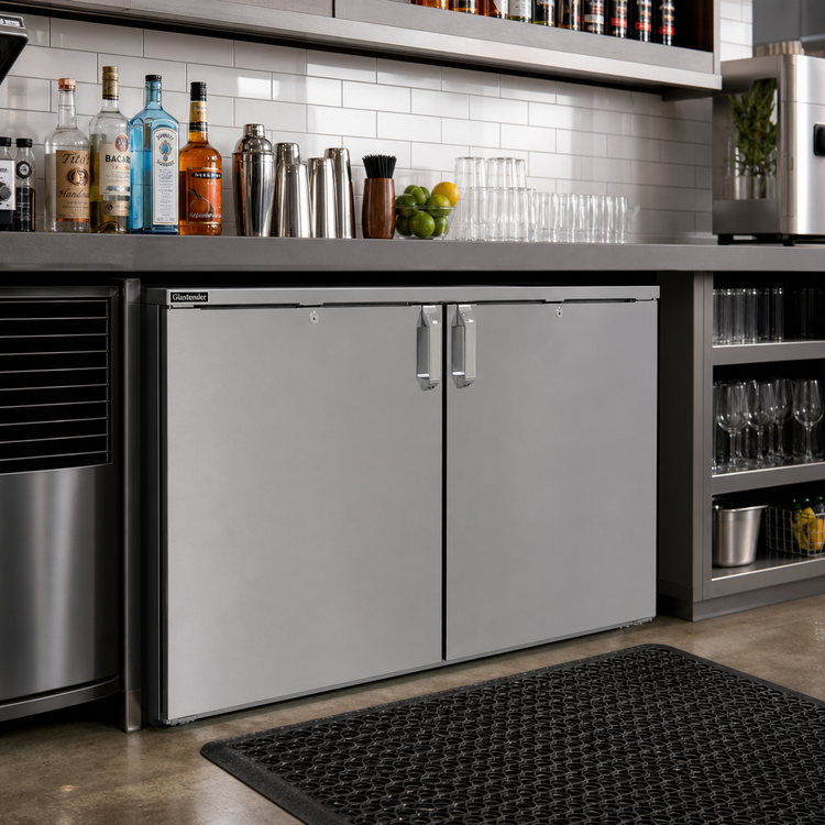 Product image #2 for Glastender 48-Inch One-Zone Remote Low-Profile Two-Section Back Bar Cooler