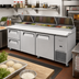 Thumbnail image #2 for Turbo Air Super Deluxe 93-Inch Three-Section Pizza Prep Table, 31 Cu. Ft., 2 Doors, 2 Drawers, Self-Cleaning Condenser