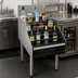 Thumbnail image #2 for Glastender Free-Standing Stainless Steel 5-Step Underbar Liquor Display, 18