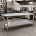 Thumbnail image #2 for Eagle Deluxe Series 108-Inch W x 36-Inch D Stainless Steel Work Table with Rear Upturn and Adjustable Undershelf