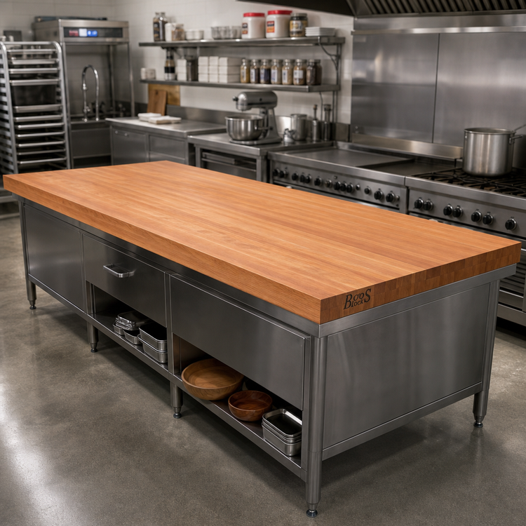 Product image #2 for Boos Block 108-Inch x 27-Inch American Cherry Edge Grain Kitchen Countertop, 1-1/2-Inch Thick, Oil Finish