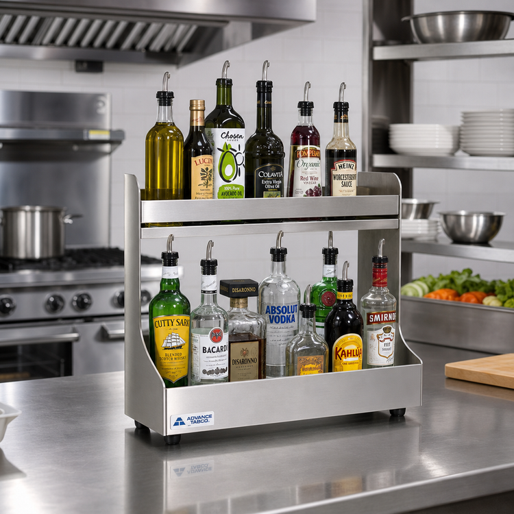 Product image #2 for Advance Tabco Special Value Series Double-Tier Stainless Steel Speed Rail, 30 Inch Wide