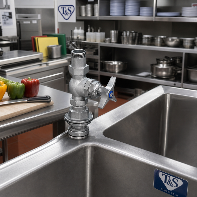 Product image #2 for T&S Brass Big-Flo Single Pantry Swivel-Base Deck-Mount Faucet, Less Nozzle