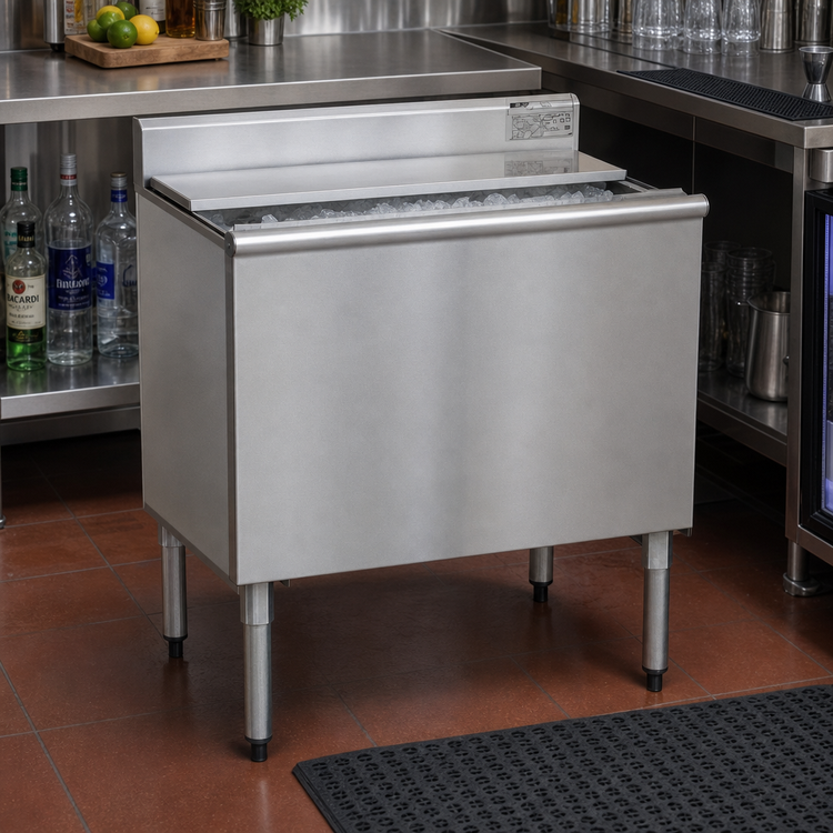 Product image #2 for Eagle Group 1800 Series 30-Inch Underbar Ice Chest with 8-Inch Deep Bin and Sealed-In 7-Circuit Cold Plate