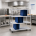 Thumbnail image #2 for New Age Mobile Aluminum Tray-Drying Rack for 18 x 26 Inch Trays, 2 Levels, 80-Tray Capacity