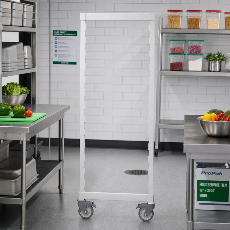 Product image #3 for Camshelving Premium Series Mobile Post Kit with Locking Casters, 24"W x 59-1/4"H, Speckled Gray
