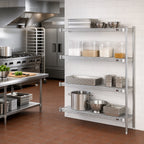 Thumbnail image #2 for Eagle Group A4-74-2142S 4-Tier Add-On Wire Shelving Unit, 42"W x 21"D x 74"H, Stainless Steel Finish