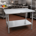 Thumbnail image #2 for John Boos Stallion 48 x 24 Inch Stainless Steel Top Work Table with 1-1/2 Inch Rear Riser and Undershelf