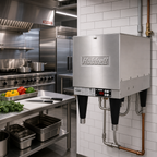 Thumbnail image #2 for Hubbell Water Heaters J612 Electric Storage Booster Heater, 6-Gallon, 12 kW, Stainless Steel, Floor Model