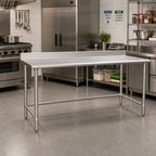 Thumbnail image #2 for Eagle Group BlendPort® BPT-3084STEB-BS Stainless Steel Work Table, 84 x 30 Inches, 4-1/2-Inch Backsplash, Open Base