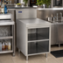 Thumbnail image #2 for Advance Tabco Prestige Supreme Open Front Underbar Drainboard Cabinet with Adjustable Mid-Shelf, Stainless Steel, 30 x 25 x 36 Inches