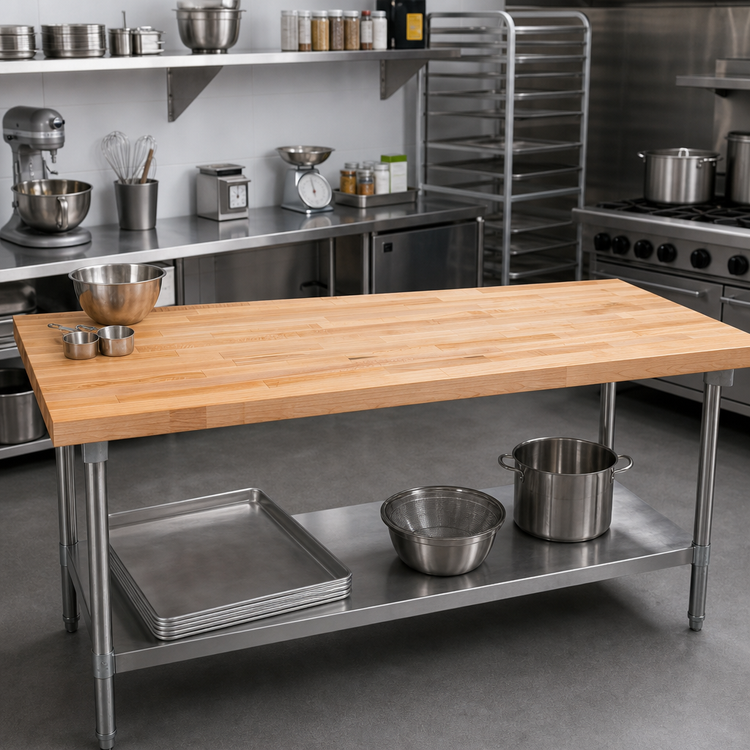 Product image #2 for Edge Grain Laminated Northern Hard Rock Maple Work Table Top, 144 x 25 x 1-1/2 Inches