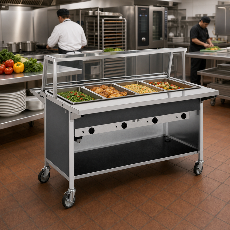 Product image #2 for Atlas Metal CAIH-4 4-Well Electric Mobile Hot Food Serving Counter