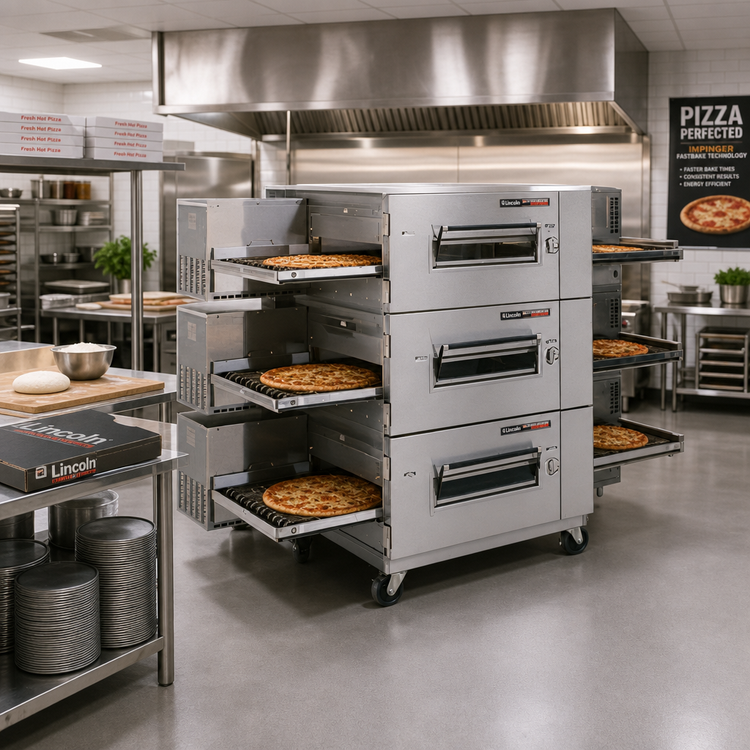 Product image #2 for Lincoln Impinger Low Profile Triple-Deck Electric Conveyor Pizza Oven with FastBake Technology