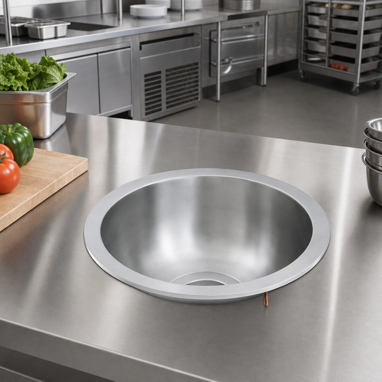 Product image #2 for Vollrath Round Drop-In Sink, 1 Compartment, Contoured Bowl, 12.94-Inch Diameter, 304 Stainless Steel