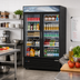 Thumbnail image #2 for Everest Refrigeration Two-Section Reach-In Glass Door Merchandiser Refrigerator, 50 Cu. Ft., Bottom Mount, Black Exterior