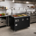 Thumbnail image #2 for Vollrath 2-Series Affordable Portable 3-Well Mobile Hot Food Station with Buffet Breath Guard, Enclosed Storage Base, Black