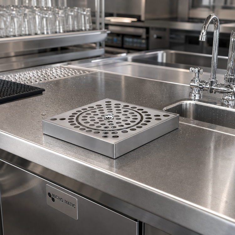 Product image #2 for Micro Matic Counter Mount Glass Rinser with 10-Gauge Stainless Steel Construction