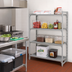 Thumbnail image #3 for Cambro Camshelving Premium 4-Tier Vented-and-Solid Add-On Polymer Shelving Unit, 24 x 48 x 64 Inches, Speckled Gray