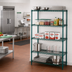 Thumbnail image #2 for Quantum 5-Shelf Stationary Wire Shelving Starter Kit, 72 x 21 x 54 Inches, Green Epoxy Antimicrobial Finish