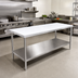 Thumbnail image #2 for Poly-Vance 72-Inch x 30-Inch Poly-Top Work Table with Stainless Steel Undershelf
