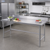 Thumbnail image #2 for Advance Tabco 144-Inch x 36-Inch 16-Gauge 430 Stainless Steel Work Table with 5-Inch Backsplash