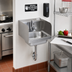 Thumbnail image #2 for BK Resources Wall-Mount 304 Stainless Steel Hand Sink with 14 x 10 x 5 Inch Bowl, Faucet, Side Splashes and P-Trap