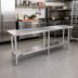 Thumbnail image #2 for Sapphire 84-Inch x 18-Inch Stainless Steel Flat Top Worktable with Undershelf
