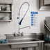 Thumbnail image #2 for EasyInstall Wall-Mount Pre-Rinse Unit with 8-Inch Centers, 6-Inch Swing Nozzle, Add-On Faucet, 0.65 GPM Spray Valve, and Wall Bracket