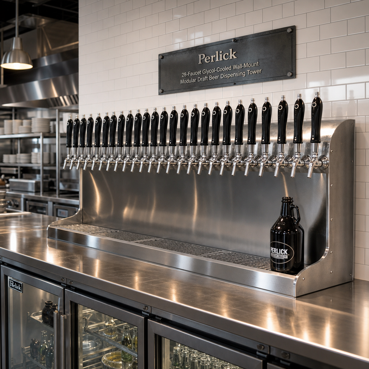 Product image #2 for Perlick 28-Faucet Glycol-Cooled Wall-Mount Modular Draft Beer Dispensing Tower
