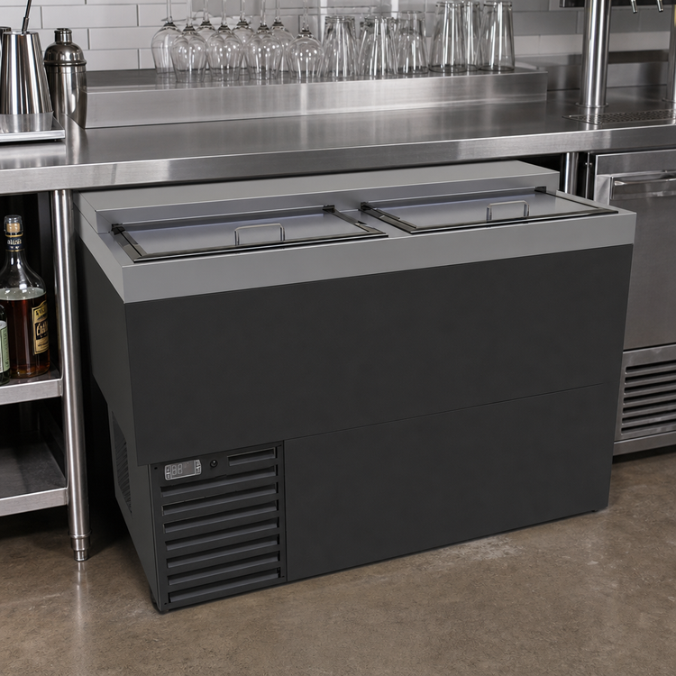 Product image #2 for Glastender MF48-B 48-Inch Underbar Glass Froster with Black Vinyl Exterior and Top Sliding Doors