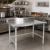 Thumbnail image #2 for John Boos Stallion 72-Inch x 36-Inch Stainless Steel Work Table with 5-Inch Backsplash and Galvanized Base