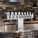 Thumbnail image #2 for Perlick Corporation 4006S8B Wide Base Countertop Stainless Steel 8-Faucet Glycol-Cooled Tee Draft Beer Tower