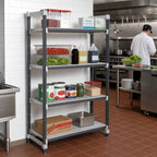 Thumbnail image #2 for Cambro Camshelving® Elements EXU184284VS4480 4-Tier Stationary Polymer Shelving Starter Unit, 42 x 18 x 84 in., Gray, 3 Vented + 1 Solid Shelves