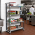 Thumbnail image #2 for Cambro Camshelving Elements XTRA 4-Tier Stationary Starter Shelving Unit, 42 x 18 x 84 Inches, Speckled Gray