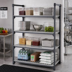 Thumbnail image #2 for Cambro Camshelving® Basics Plus CBSK2448VS4580 Composite Shelving Kit, 24 x 48 Inch, 4-Shelf Vented and Solid, Brushed Graphite